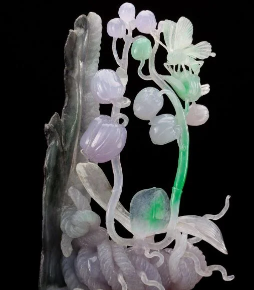 胡焱榮翡翠藝術作品百年好合正面